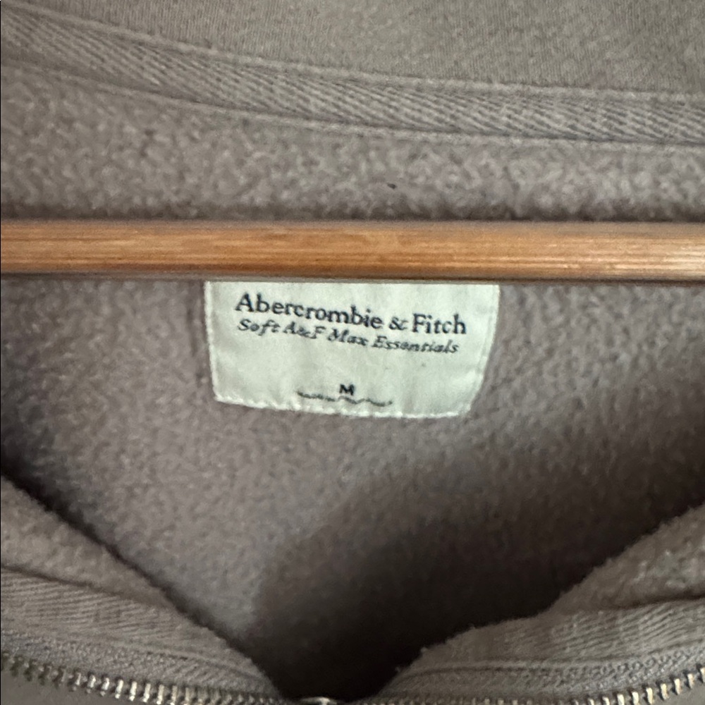 Abercrombie & Fitch Taupe Quarter-Zip Pullover - Picture 2 of 3
